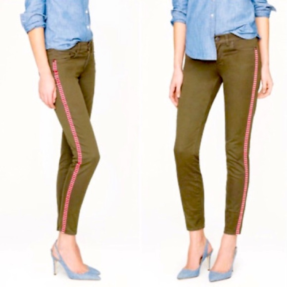 RARE! J. Crew Toothpick Denim tuxedo stripe sz 26